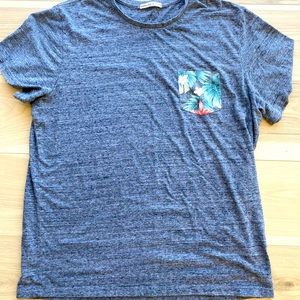 Marine Layer floral pocket t-shirt in gray, L/XL